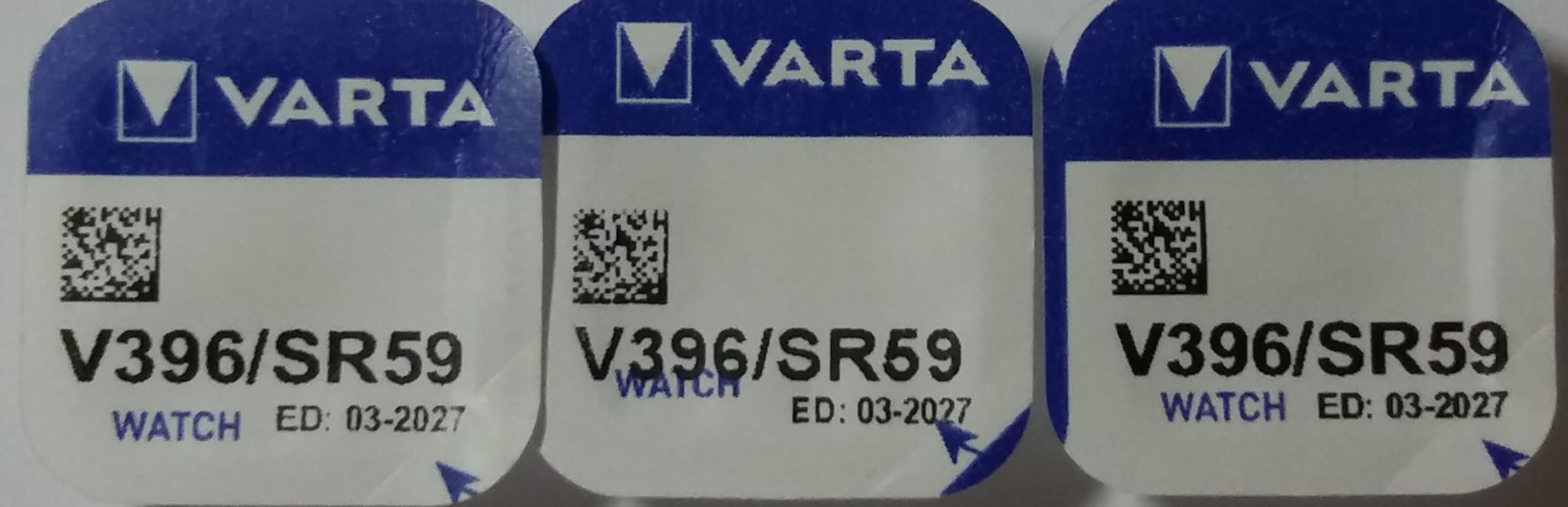 Varta Ogniwa guzikowe tlenek srebra do zegarków V396 (SR59) SR726SW, 3 sztuki