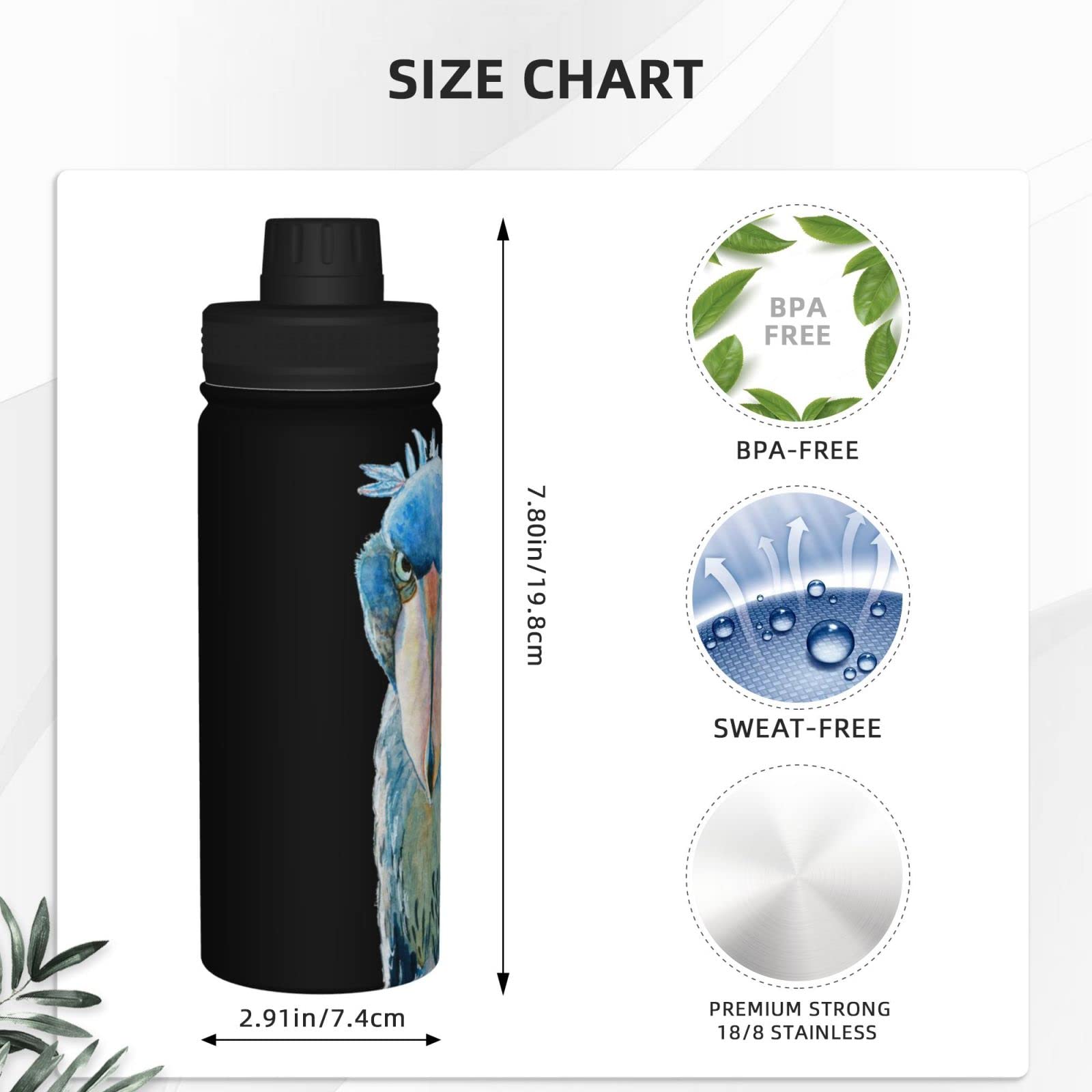 Amazon | 鳥類 ハシビロコウ 水筒 真空断熱 保温 保冷 スポーツボトル