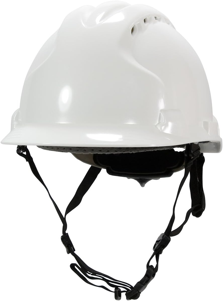 MK8 Evolution 280-AHS240V-10 Vented Type II Linesman Hard Hat with HDPE Shell, EPS Impact Liner, Polyester Suspension, Wheel Ratchet Adjustment and 4-Point Chin Strap