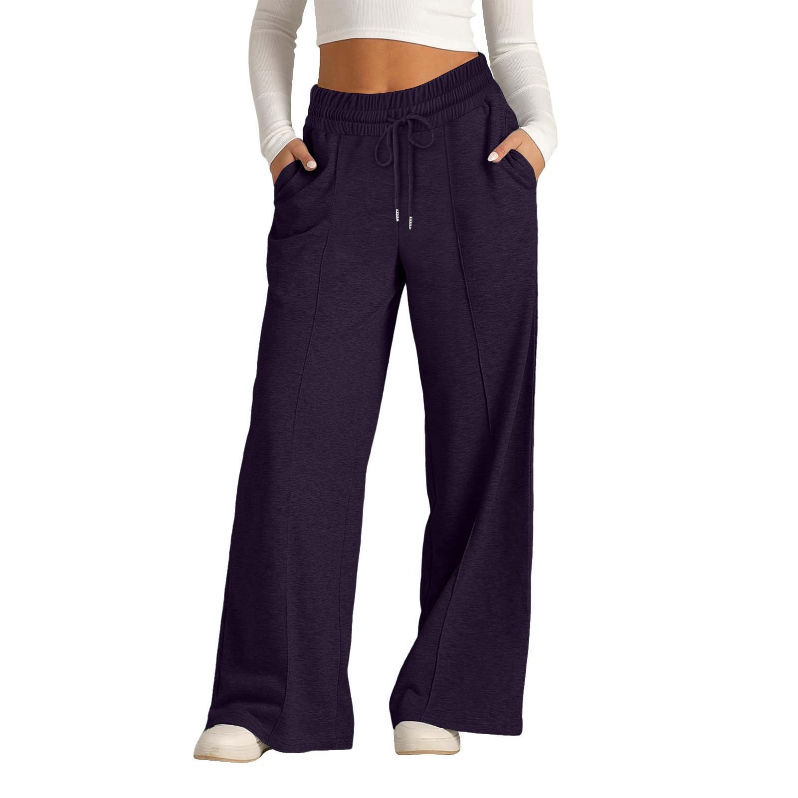 Womens Oversized Wide Leg Sweatpants High Waist Drawstring Sweatpants Womens Baggy Lounge Pants Joggers with Pockets