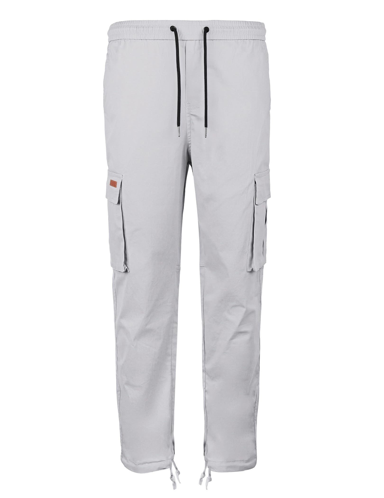 TARAINYA Pantalon Cargo Homme Coton Sergé Long | 97%Coton,3%élasthanne;Coupe Ample;Taille élastiquée Avec cordon De Serrage;2 Poches Latérales à Bouton-pression