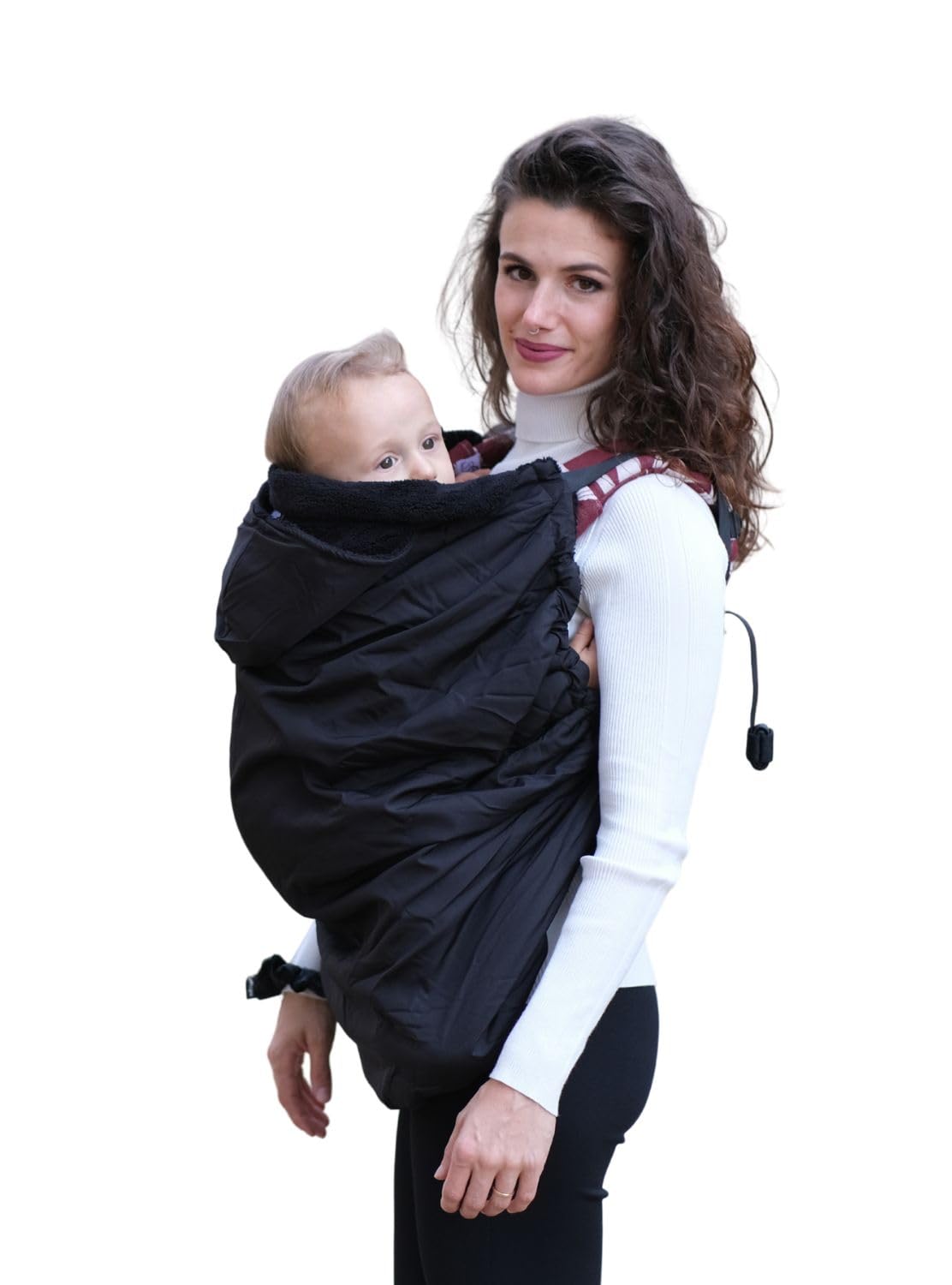 Neko Cover Invernale Universale per Marsupio e Fascia Porta-Bebè – 2 in 1 per Marsupio, Fascia, Porta Bimbo, Passeggino, Ovetto – Impermeabile, Antivento e Calda per Neonati (Nero)