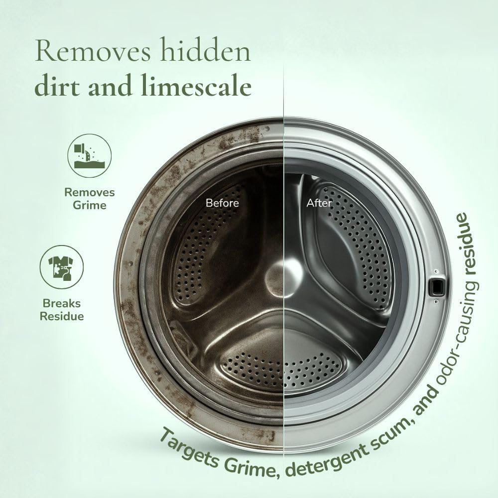 Dirtyl Eco-Friendly Washing Machine Cleaner Tablets for Tub & Drum | Deep Cleaning for Top & Front Load | Removes Odor & Limescale | Hygienic Drum Care | 16 Tab Per Pack (Pack of 2) 1