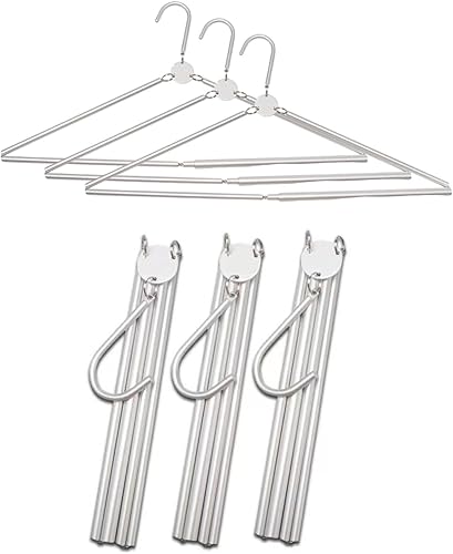 Perchas de viaje portátiles retráctiles, 3 piezas, perchas de viaje plegables de aleación de aluminio para ropa, percha plegable ligera para viajes,