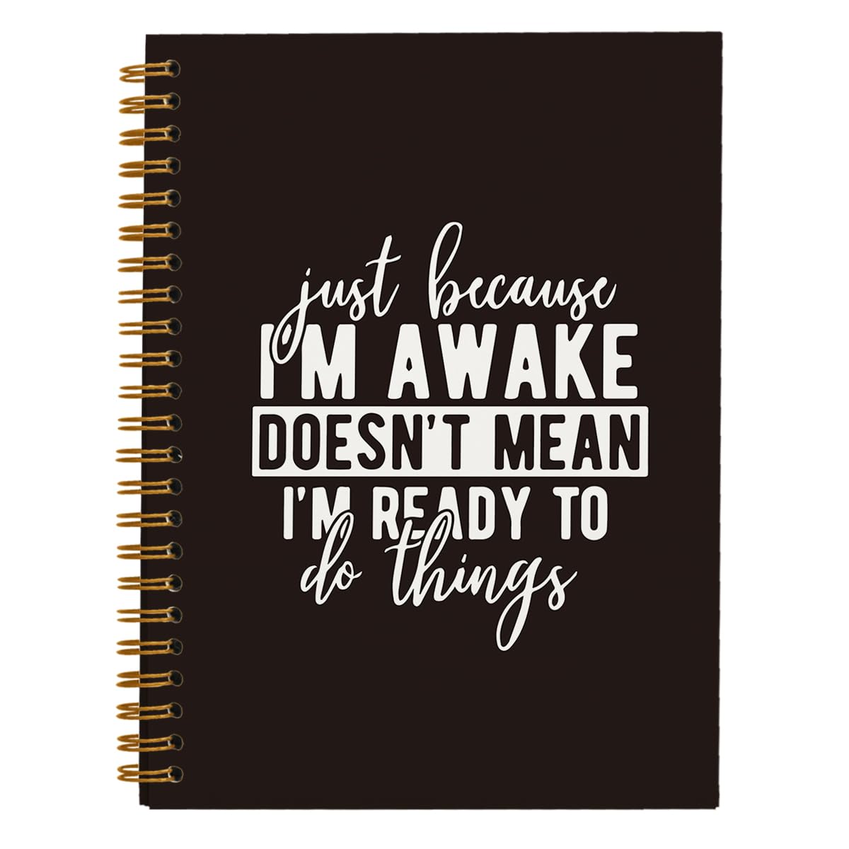 hold fizz Funny Office Notebooks for Work, Sarcastic Gifts Notebooks, Snarky Novelty Gifts for Coworkers, Just Because I'm Awake, Funny Journal, Work Humor Gifts, Spiral Notebook 5.5 x 8.3