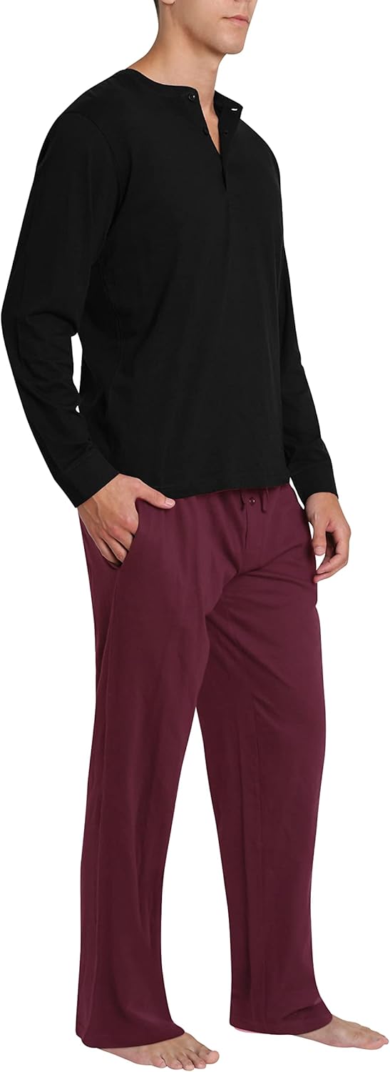 Men’s Pajama Set – Breathable Long Sleeve Shirt & Soft Cotton Lounge Pants – Year-Round Sleepwear - Image 6