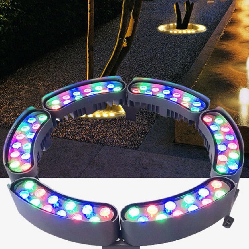 Ahuja International Led Tree Hugging Light Outdoor IP65 Waterproof Spotlight Garden Scene Palm Tree 12w Color Circular Tree Illumination Light, Multi RGB, Customizable (Pack of 7)