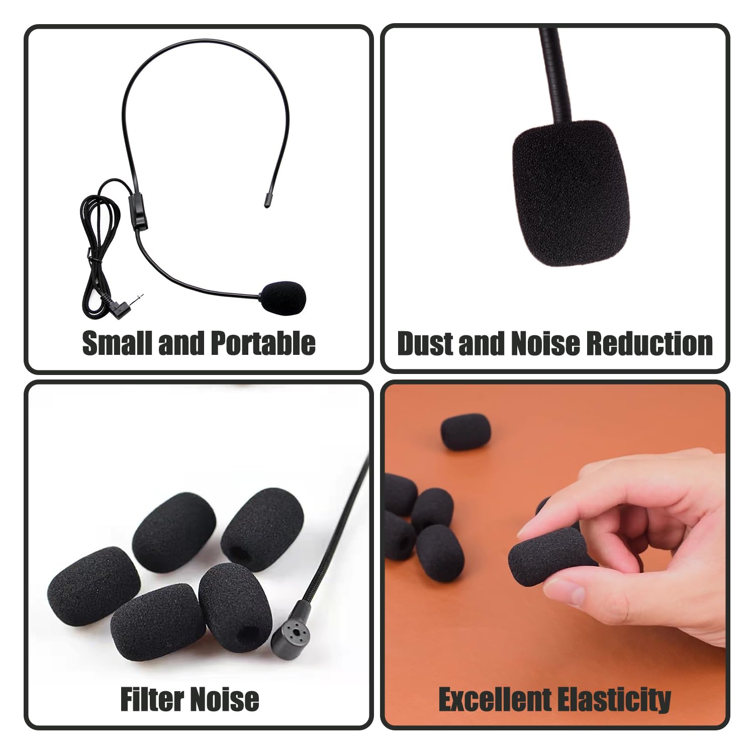 Spugne Per Microfono - 50 Pezzi Antivento E Antirumore, Nero, Per Auricolari E Microfoni - Foto 8