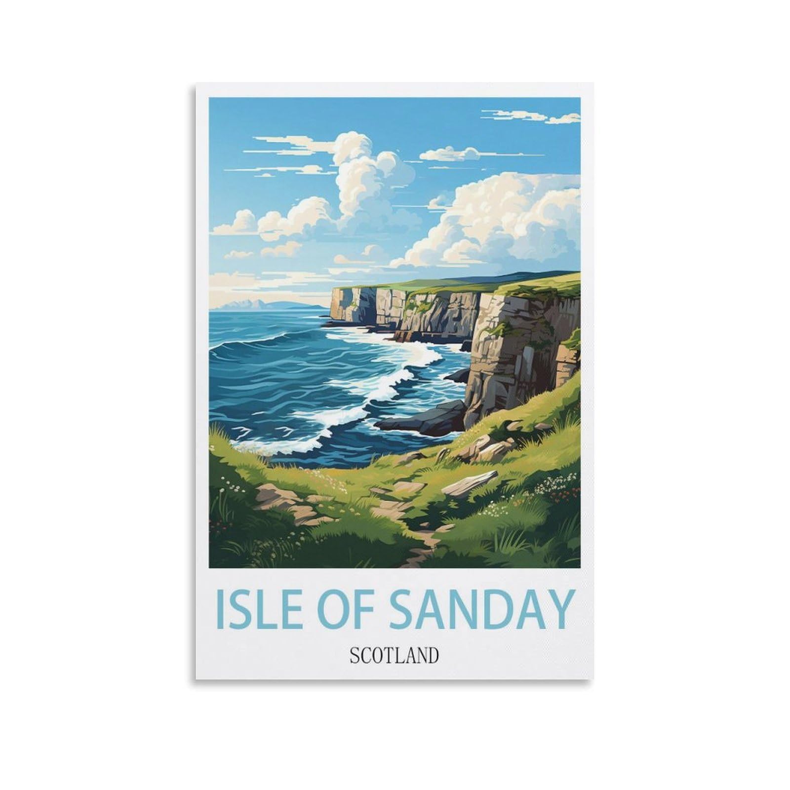 EZMLFA 5D Diamond Art Kits Adults,Isle of Sanday Scotland,Gem Art,Crystal Kits Round Drill for Home Wall Decor Gifts,Women,Men 40x50cm
