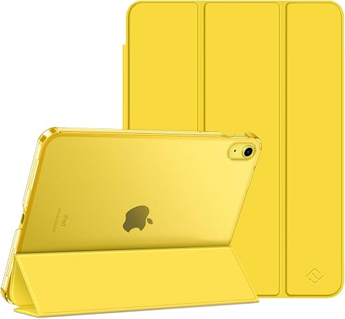 FINTIE Ultra Slim Case for iPad (A16) 11th Generation 11 Inch 2025 / iPad 10th Generation 10.9 Inch 2022 - Frosted Back Shell with Fold-back Stand and Auto Wake/Sleep, Yellow