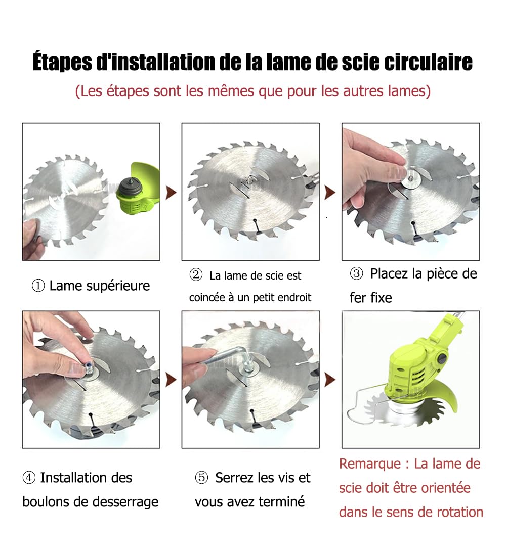 Coupe Bordure sans Fil avec Batterie 21V Debroussailleuse Electrique sans Fil avec 2 Batteries de 2,0 Ah et 650W Debrouissalleuses Batterie avec Moteur de 6 000 TR/Min, Efficace et Facile