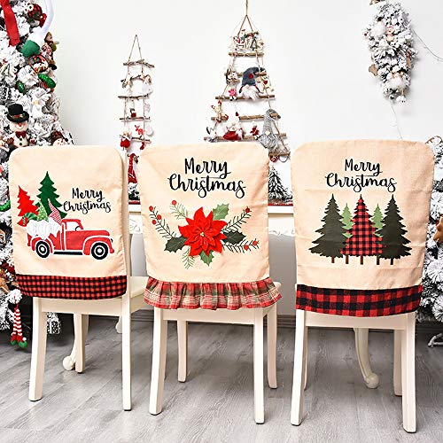 Jhua Christmas Back Chair Cover Set of 3 Pcs Dining Room Chair Covers for Christmas Linen Dining Chair Back Covers Christmas Tree Flower Dinner Chair Covers for Xmas Banquet Kitchen Dining Room Decor Jhua Christmas Back Chair Cover Set of 3 Pcs Dining Room Chair Covers for Christmas Linen Dining Chair Back Covers Christmas Tree Flower Dinner Chair Covers for Xmas Banquet Kitchen Dining Room Decor