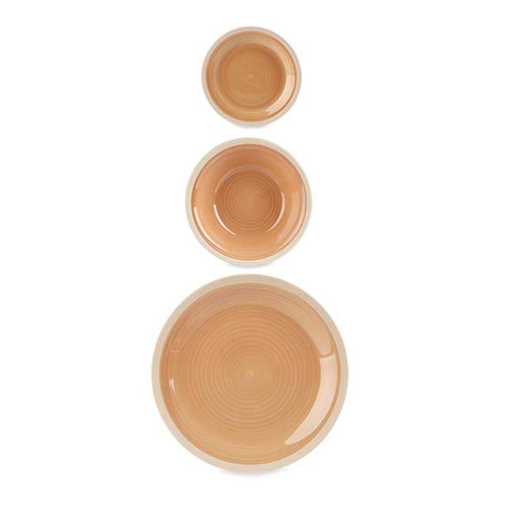 San Ignacio Set 18 pzs vajilla gres beige borde colección VESSIA