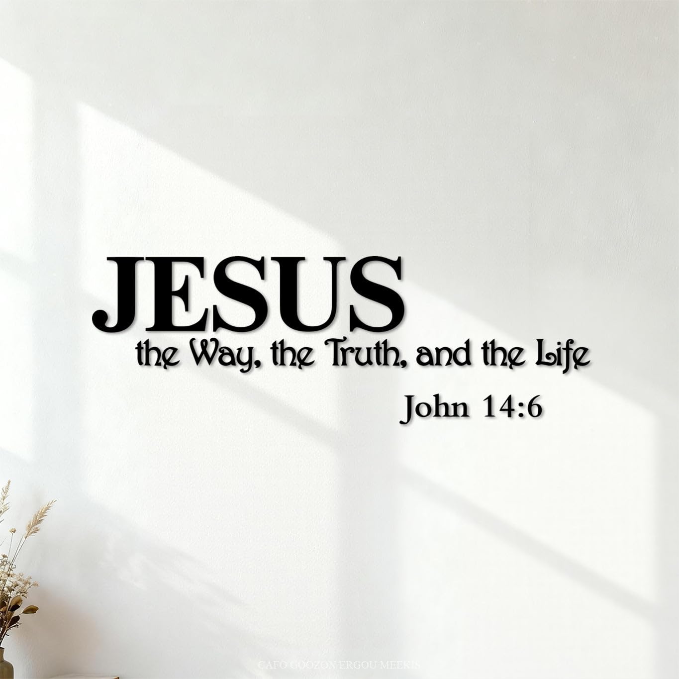 Jesus is The Way The Truth and The Life John 14:6 Christian Bible Verse Inspirational Quotes Engraving Decals 25x73.7cm Car Body Decoration Black