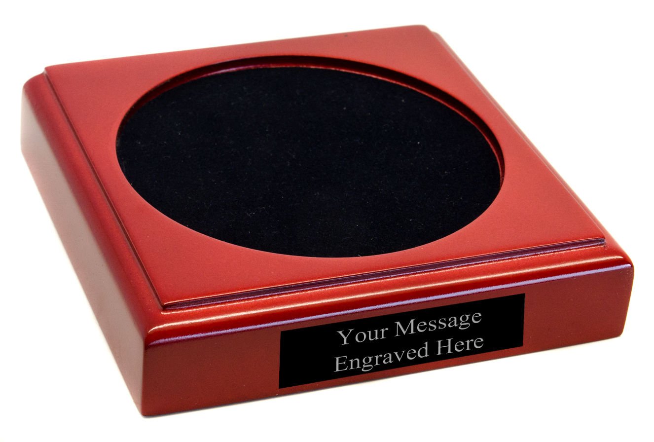 County Engraving Black Personalised Wooden Plinth Base Display Precious Items With Engraved Plaque (Black) - Enter Your Own Custom Text