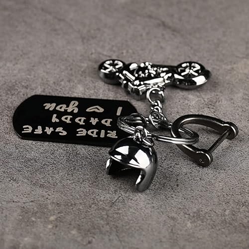 Miniatura 2 de Lagava Regalos para papá de hija regalos de motocicleta para hombres  Llavero seguro para montar para hombres, regalos de cumpleaños para papá,