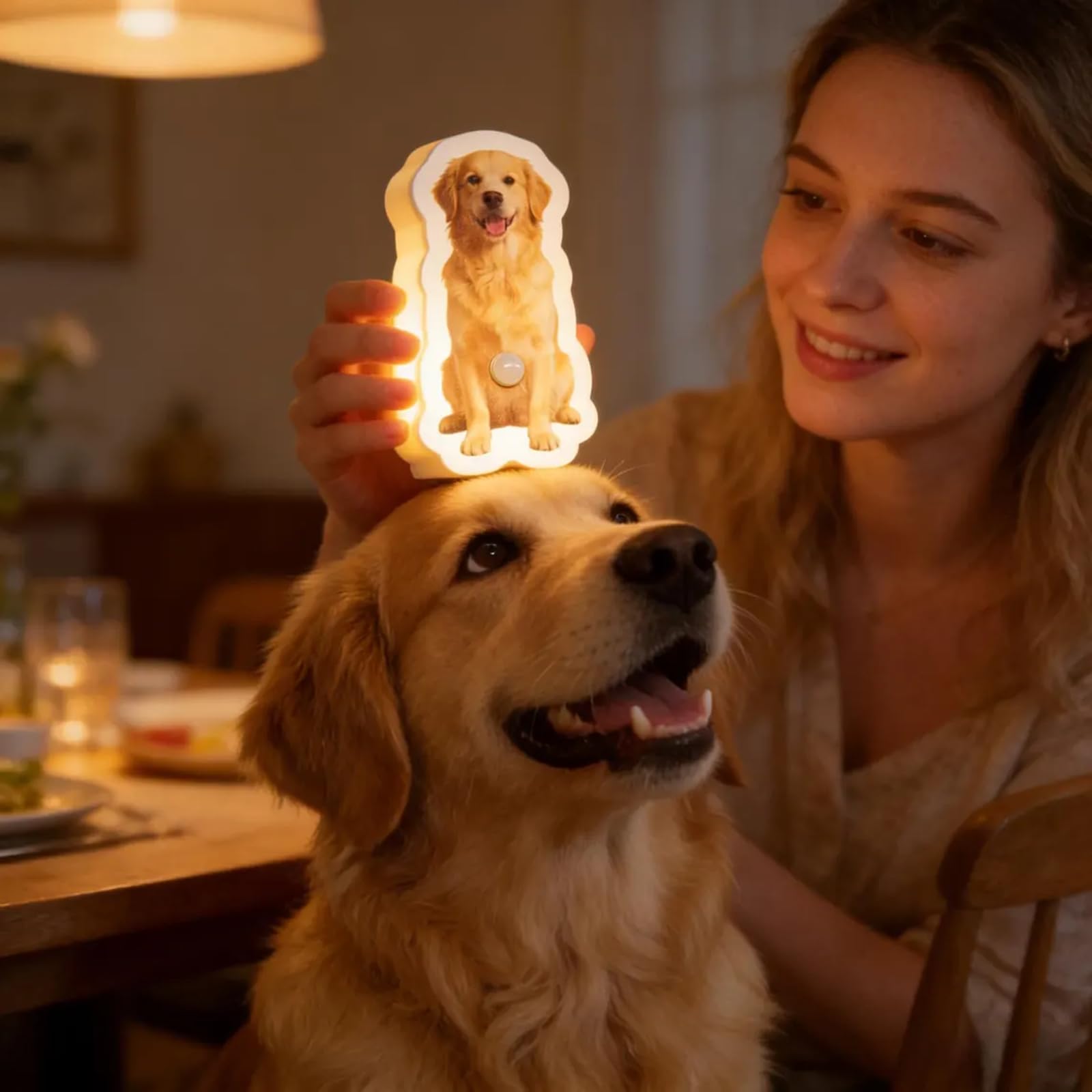 Luz nocturna personalizada con sensor de movimiento para mascotas, sensor 3D personalizado, decoración de pared para perro, luz nocturna 3D personalizada para mascotas (35 cm)