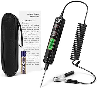 Auto Spannungsprüfer Stift, autobatterie tester, Gleichspannungsprüfer (0,8 V–100 V), Digital prüflampe kfz mit Taschenlampe Maßnahmen Polarität Kontinuität, Kfz-Batteriesicherungstester