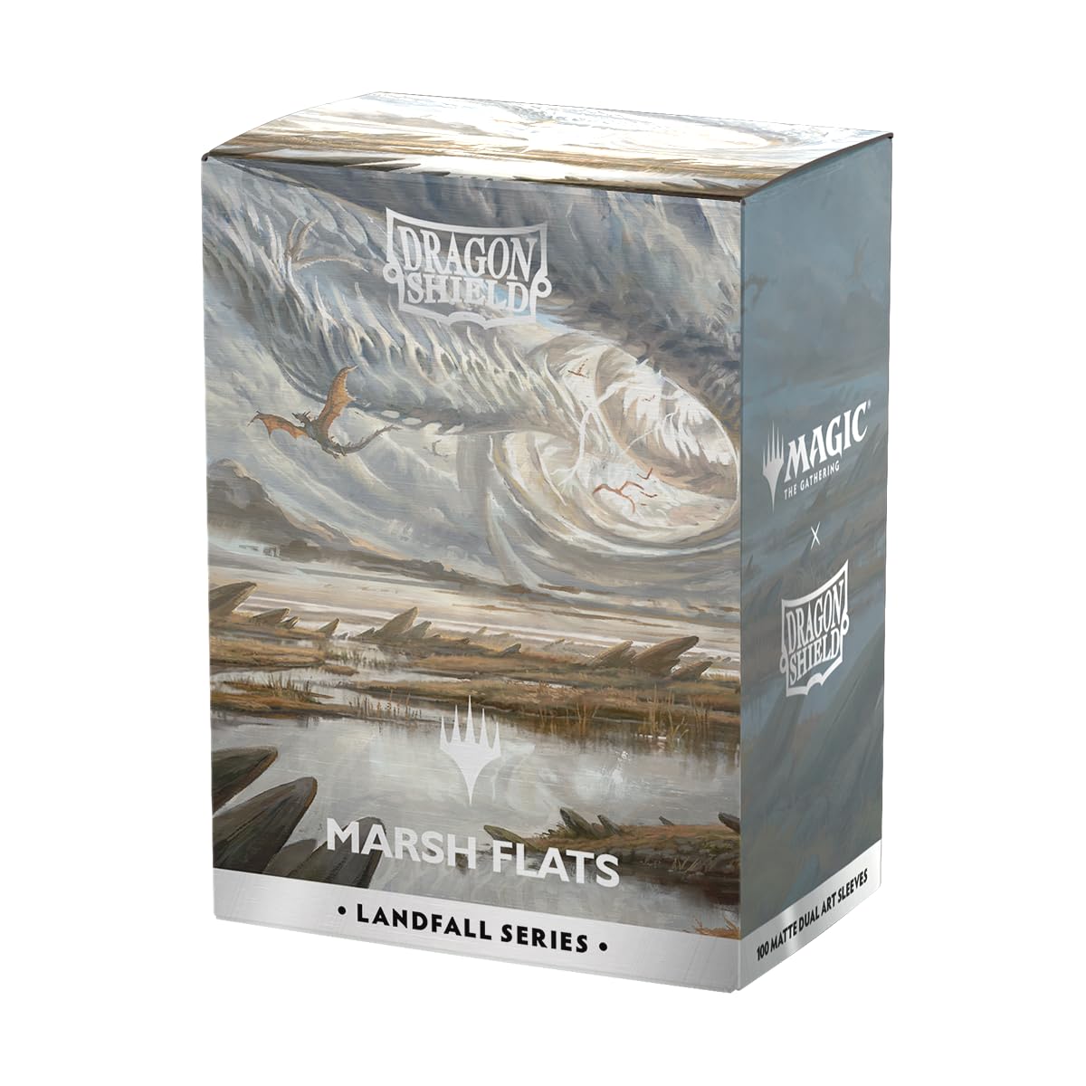 Dragon Shield | Matte Dual Art Sleeves | MTG Landfall Series | 100 CT - Smooth & Tough Premium TCG Sleeves | Compatible with Pokemon, One Piece & Magic the Gathering | Marsh Flats