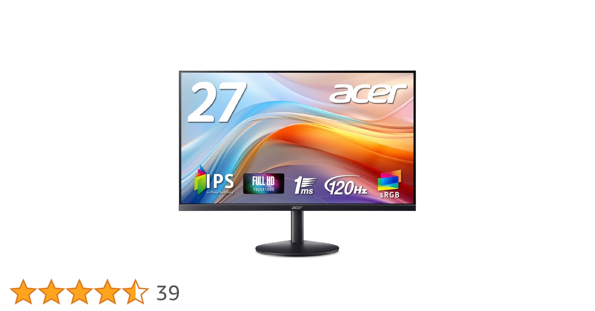 Amazon.co.jp: Acer モニター 27インチ フルHD IPS 非光沢 120Hz