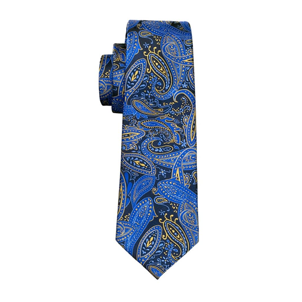 Corbata de Hombre Corbata de Seda Azul Conjunto de Gemelos y pañuelo para Hombre Boda Fiesta Novio Negocios