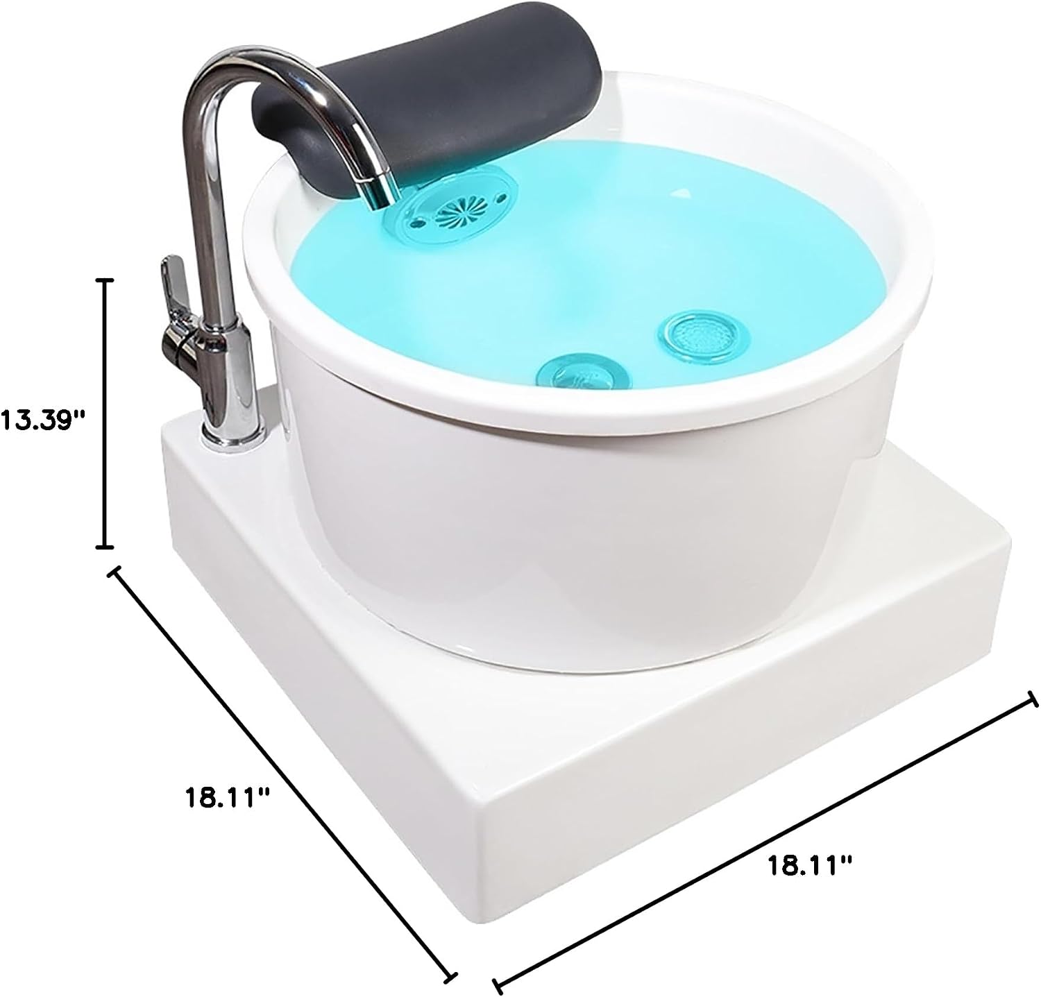 Large Foot Massager Deep Foot Bath Spa with Massage Floor Type Foot Massage Basin Nail Salon Massage Equipment Basin Sturdy Durable Acrylic Foot Bath Home Spa Treatment