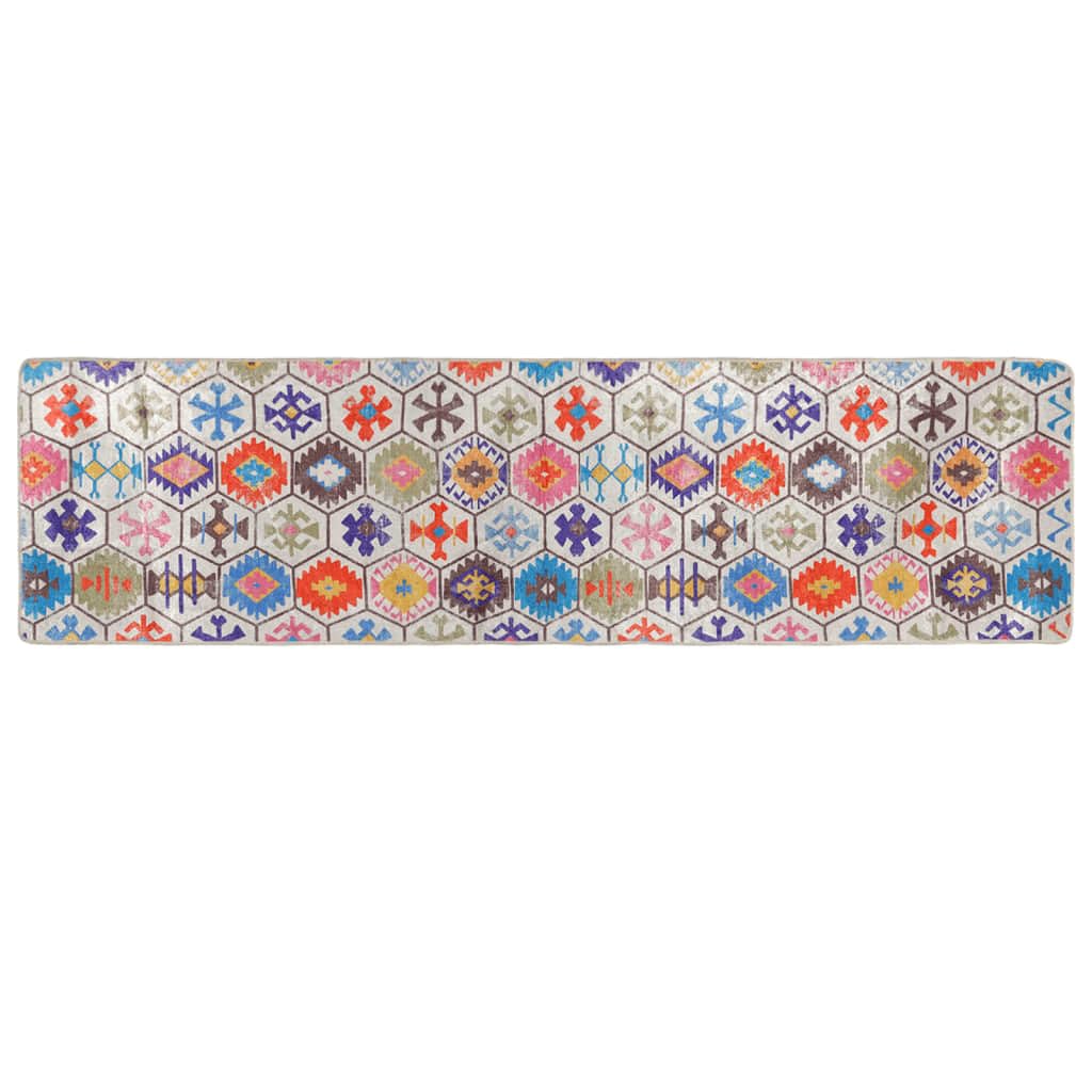 Alfombra de terciopelo lavable a máquina, 80 x 300 cm, parte inferior antideslizante, aislante de ruido, multicolor, patrón llamativo, suave, duradera, fácil de limpiar, protección del suelo