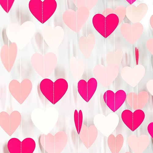 Miniatura 13 de Guirnalda de serpentinas de decoración de fiesta de color rosa y naranja – Cartel de papel de cosecha de Acción de Gracias de otoño de 52 pies,