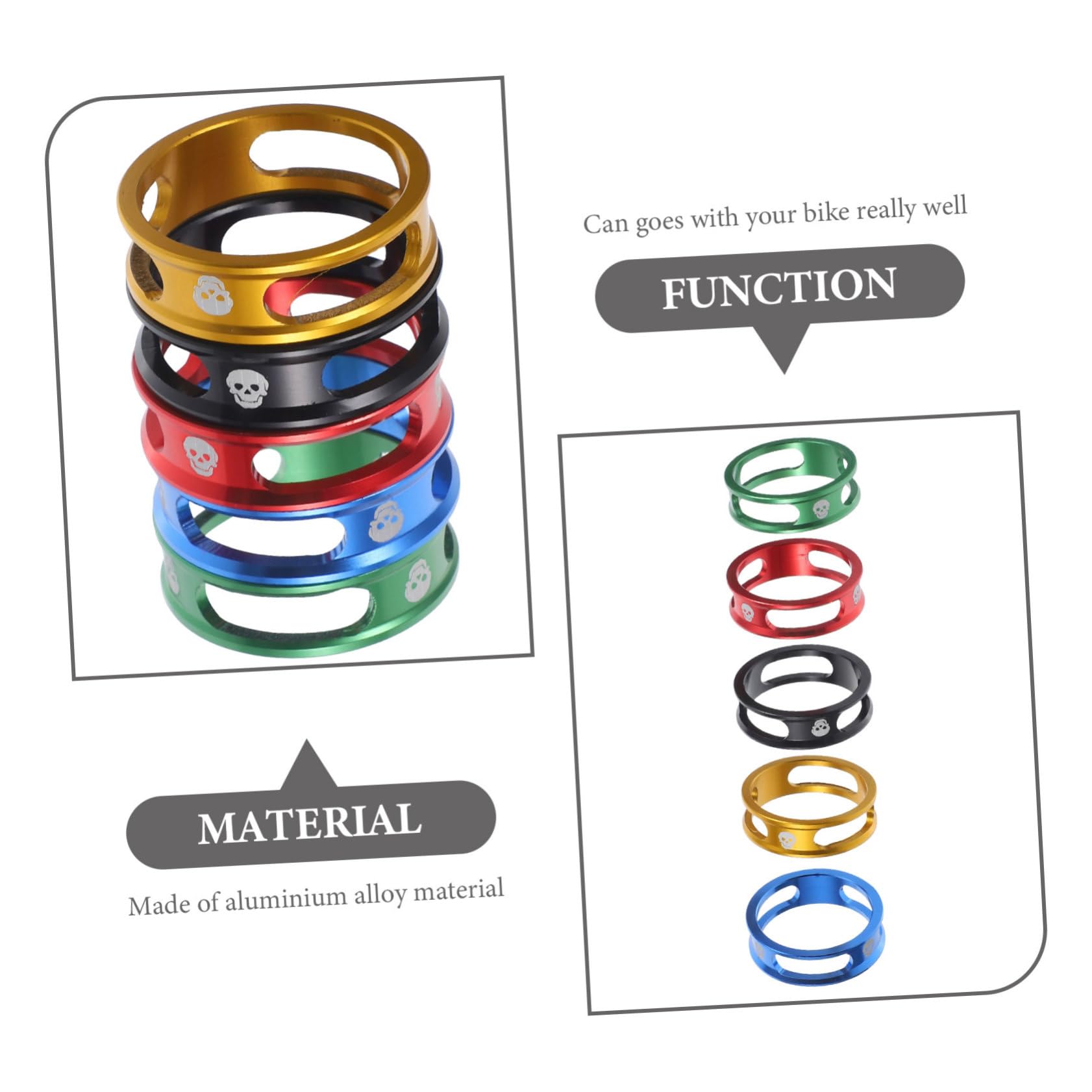 Distanziali Per Cuffie Da Bici - Lega Di Alluminio - Set Per Forcella Anteriore - Spessori Vari