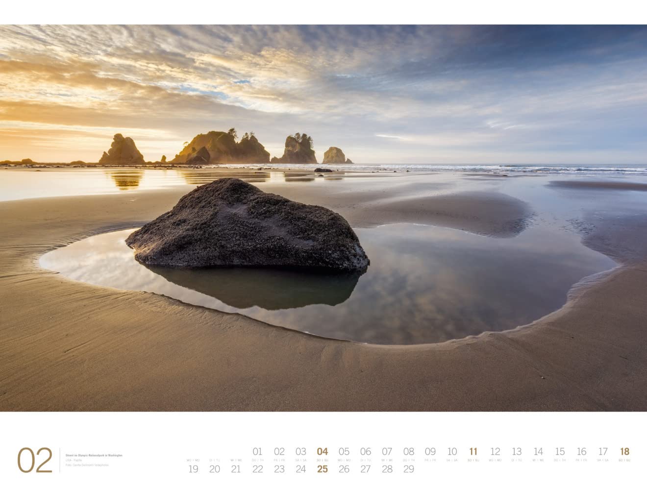Meer - Ackermann Gallery Kalender 2024, Wandkalender im Querformat (66x50 cm) - Großformat-Kalender / Hochwertiger Panorama-Kalender Küste und Strand