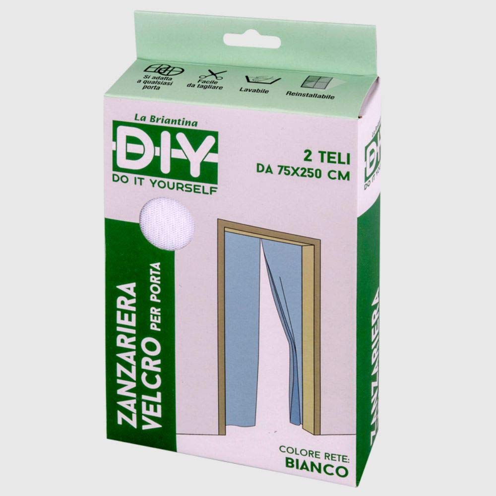 Moustiquaire pour porte blanche 2 toiles 75x250cm La Briantina