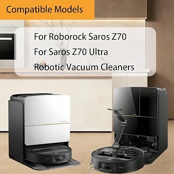 Accessories kit Replacement Parts for Roborock Saros Z70 / Saros Z70 Ultra Robort Vacuum Cleaners with 6*Side Brushes, 4*Filters, 4*Dust Bags, 4*Mop Cloths, 1*Cleaning Brush, 1*Cleaning Cloth