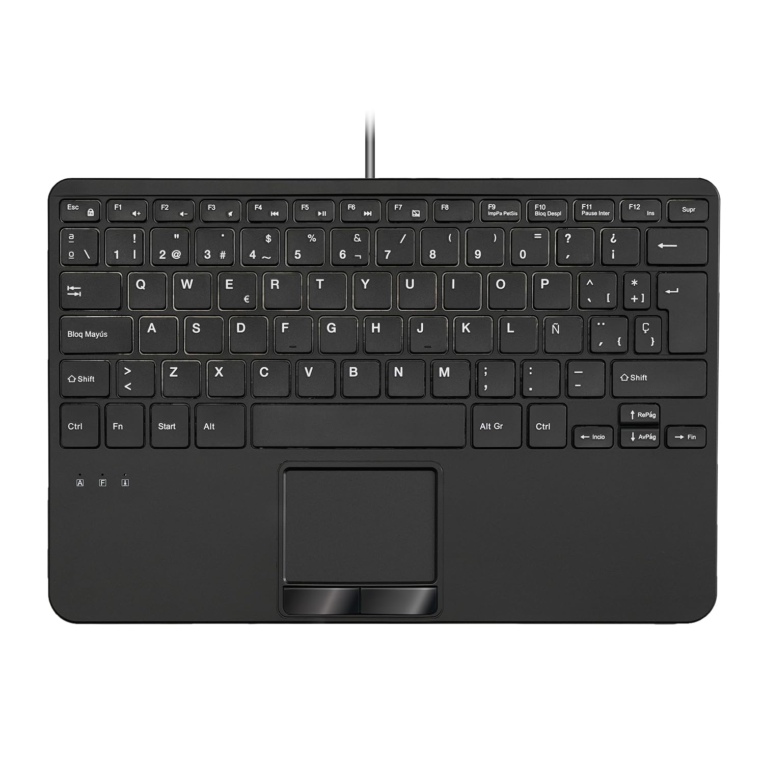 Perixx PERIBOARD-525ES, Mini cavo USB con cavo e pannello scheda - Teclas de tijera tipo X - 28 x 18 x 2,8 cm - 2 concentradores USB Integrados - Español