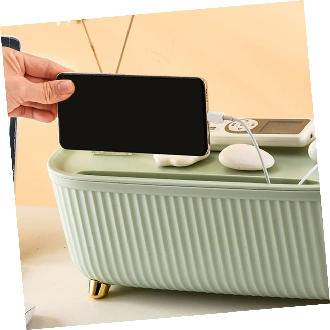 Kabel Organizer Box mit Deckel Effiziente Kabelmanagement Lösung für Schreibtisch und Zuhause aus Robust mit Öffnungen für Mehrere Kabel Effektive Wärmeableitung Praktische