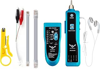 JENABOM 7 in 1 Network Cable Tester,Wire Tracker RJ45 RJ11 LAN Cable Toner Telephone Line Finder Cat5 Cat6 Ethernet Cable Tracer Kit Sensitivity-Adjust Continuity-Check for Cable Collation-No Battery