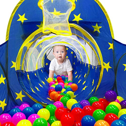 Pigpigpen PIGPIGPEN-002 3Pc Kids Play Tent For Boys With Ball Pit, Crawl Tunnel thumb #3