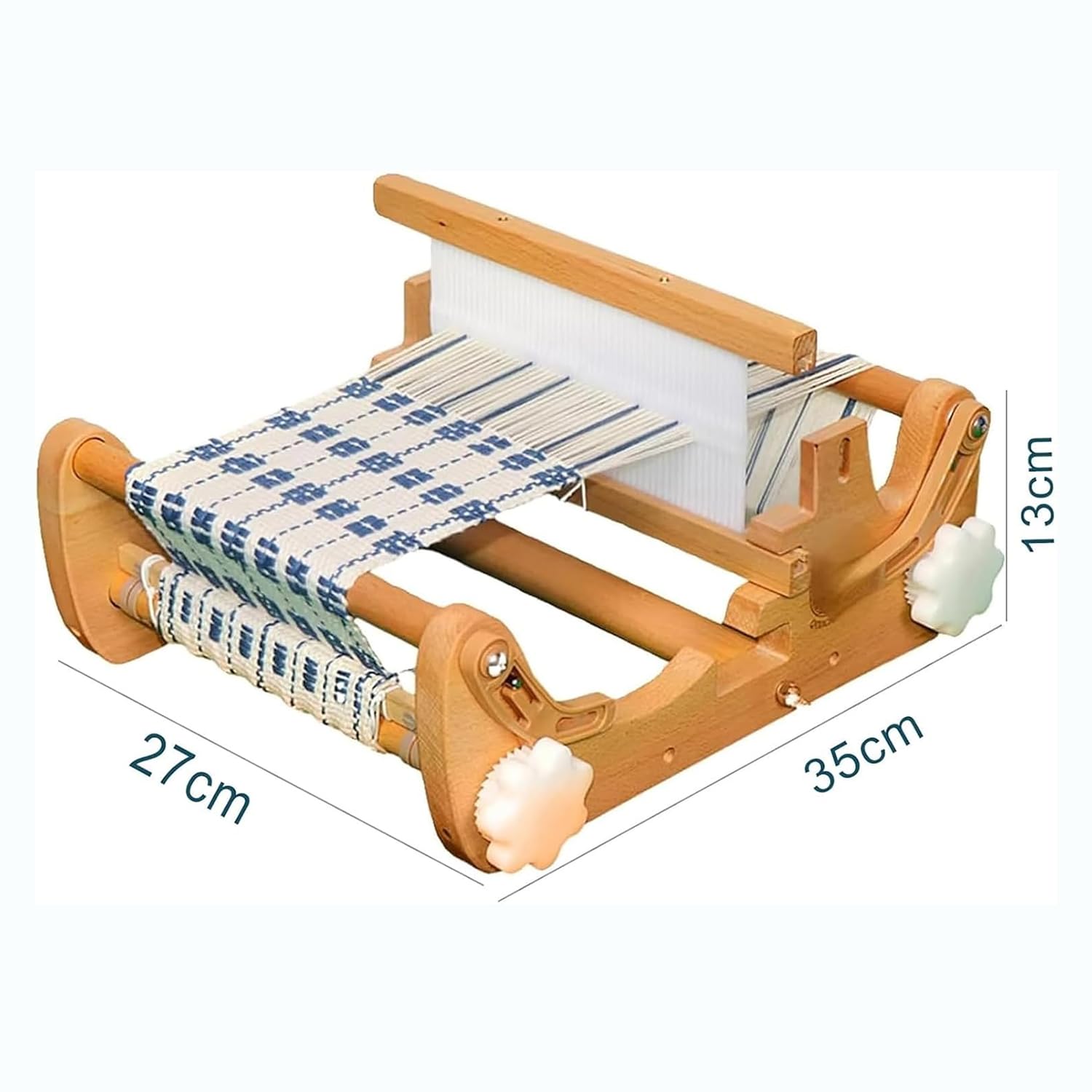 TsoLay Telar De Madera De Sobremesa, Máquina De Tejer Manual DIY, No Plegable/Densidad Ajustable/Ancho Máximo De Tejido 20cm, para Asientos De Té, Posavasos, Salvamanteles, Bolsas De Tela