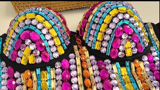 Lumignon ♥ Valentine check bustier Amazon.com: atokiss Women's Sexy Multicolored Rhinestone Bustier