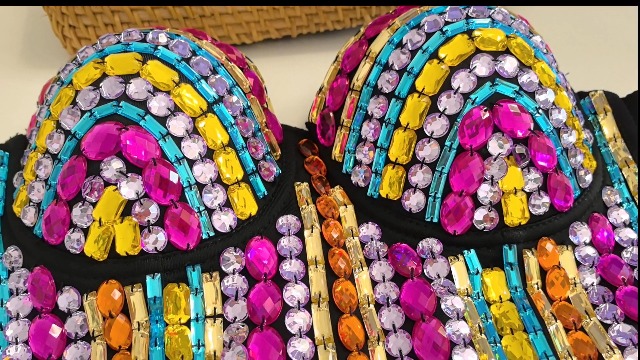 Amazon.com: atokiss Women's Sexy Multicolored Rhinestone Bustier