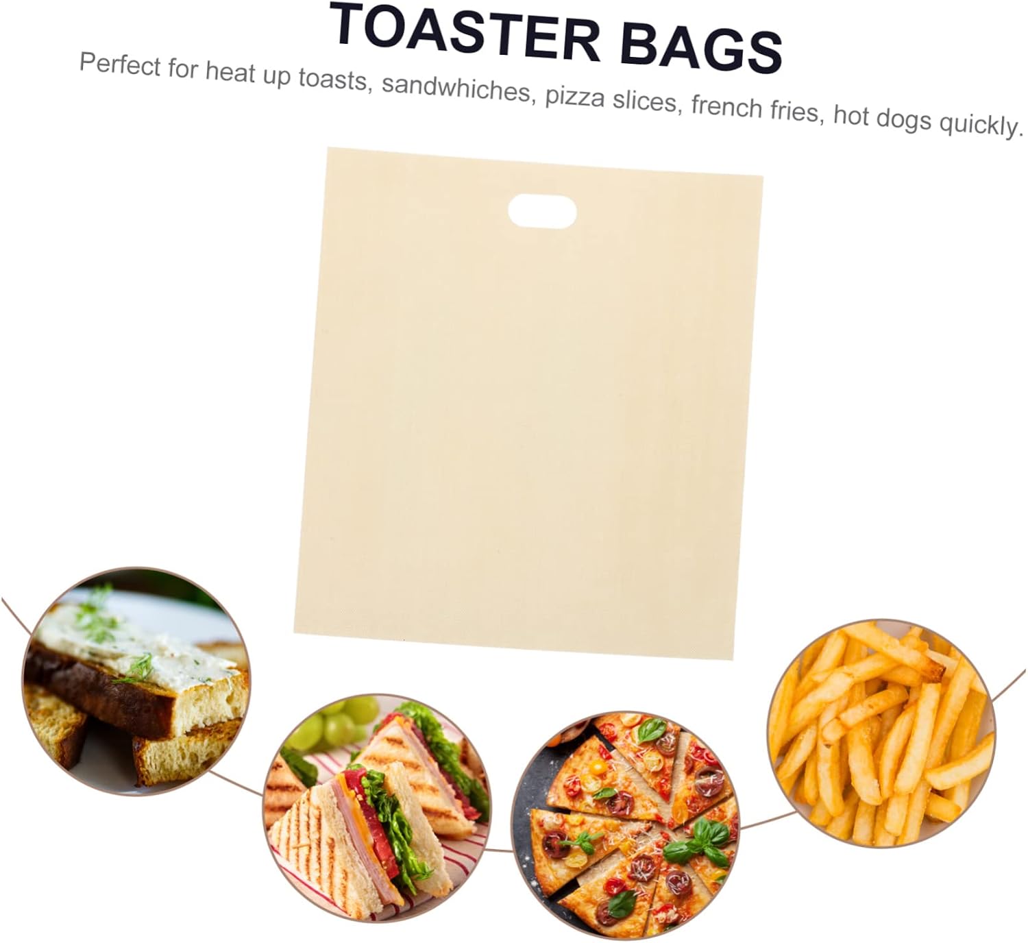 Ipetboom 5pcs High Temperature Resistant Toaster Bag Reusable Bread Bags for Oven Microwave