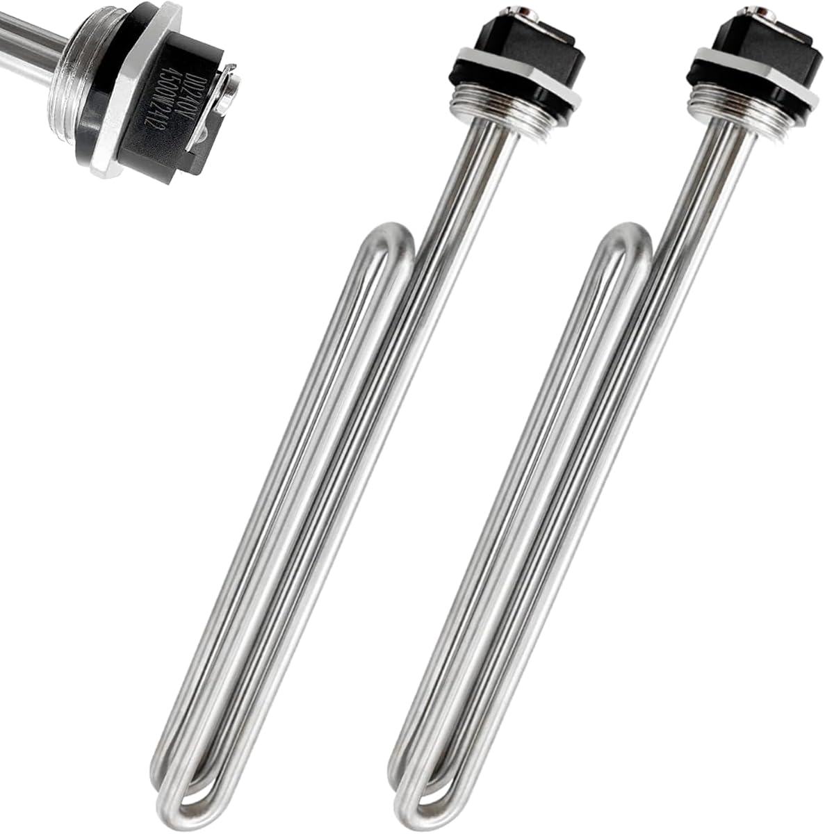 02582 240V 4500 Watt Water Heater Element, Fits as Rheem, AO Smith, 2Pcs | Foldback Type Universal Screw-in for Most Models as GE, Kenmore, Maytag, Whirlpool