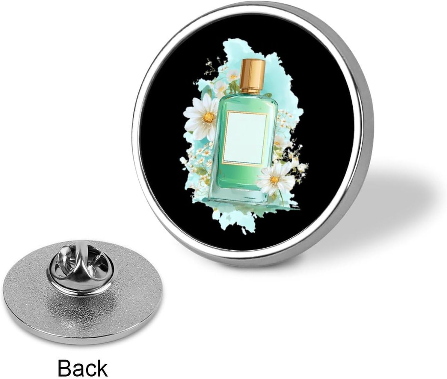 Perfume And Flower Round Metal Badge Pin image 3