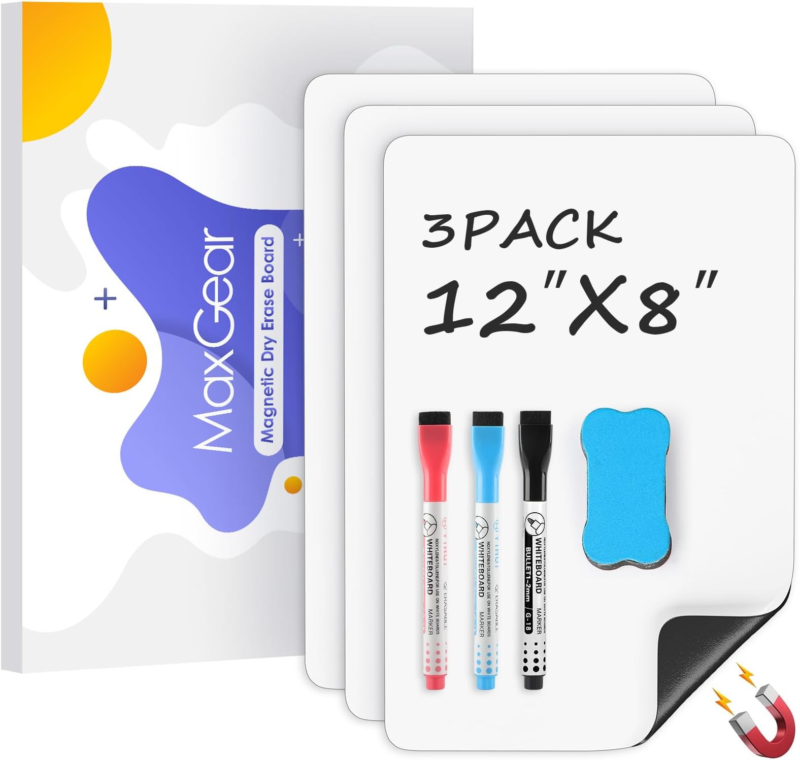ZRJT Dry Erase White Board for Fridge, 12"x8