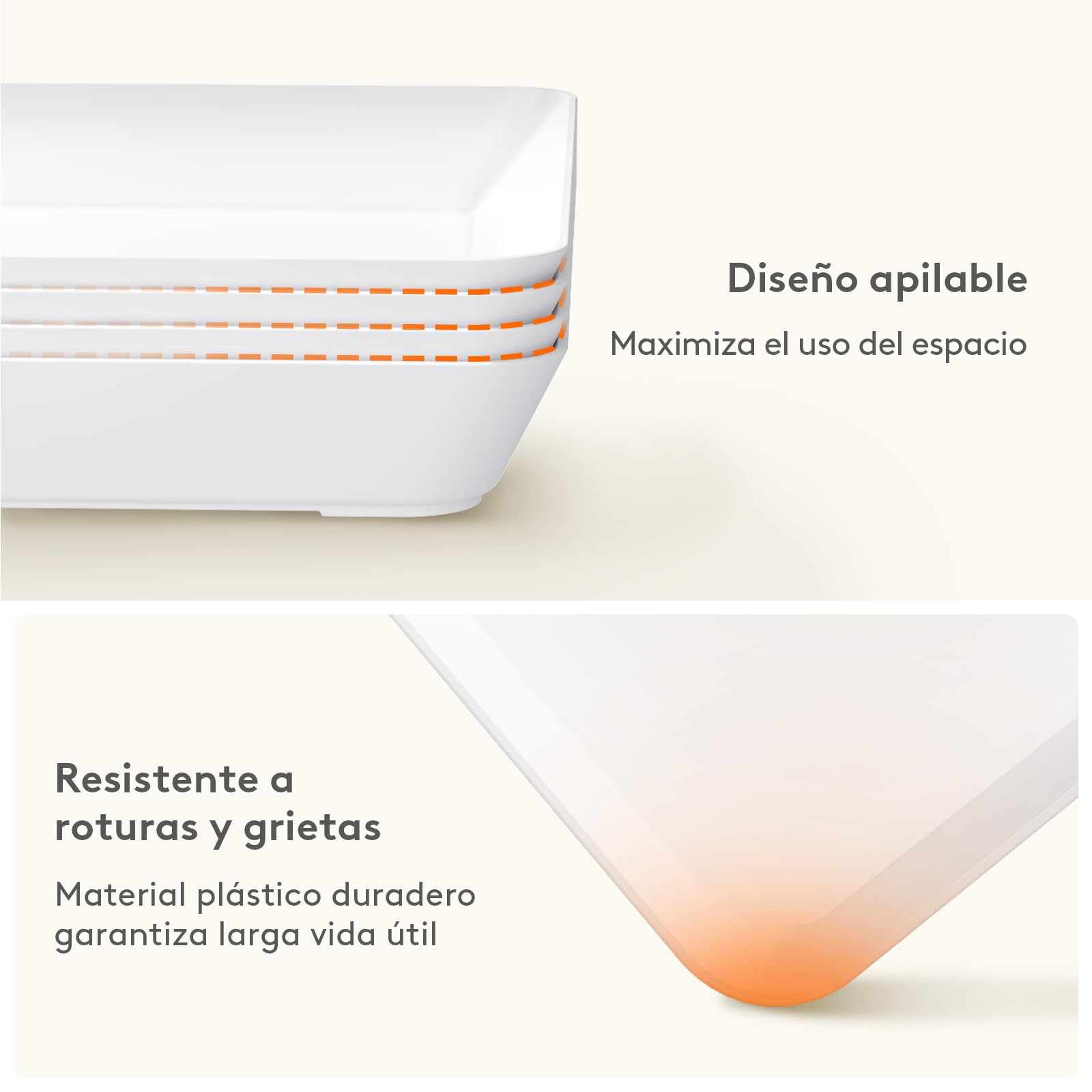 Lifewit Bandejas para Servir Comida, Bandeja Rectangular Decorativas para Cocina, Tabuleiro Plastico Reutilizable Sin BPA, para Fiestas, Baño, Mesa Dulce Accesorios, Blancos, 34,3 x 24 cm,Paquete de 8