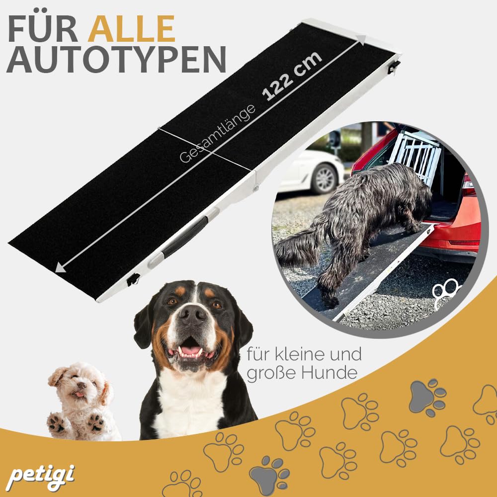 Petigi Rampes pour Chiens pour Voitures Aluminium Antidérapantes Capacité de Charge 70 kg 90 kg 150 kg