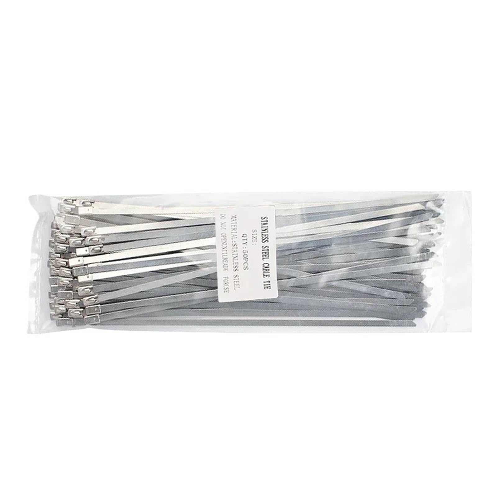 Erhtguo 4.6X350mm 50Pcs Stainless Steel Metal Cable Ties 150Mm-500Mm Self-Lockin Resistance 4.6Mm(4.6X350mm)