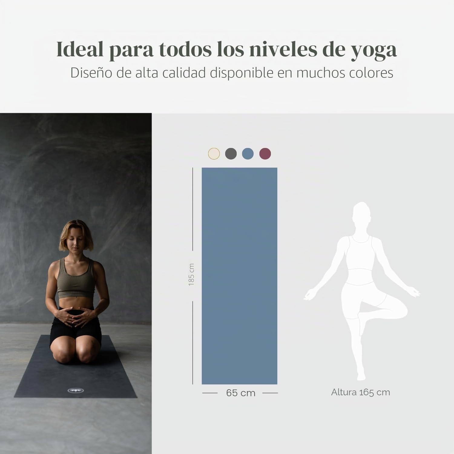 Lotuscrafts Esterilla de Yoga de Viaje plegable ARISE Travel - Fabricada en España - fina y fácil de plegar - esterilla de viaje ecológica de caucho 100% natural