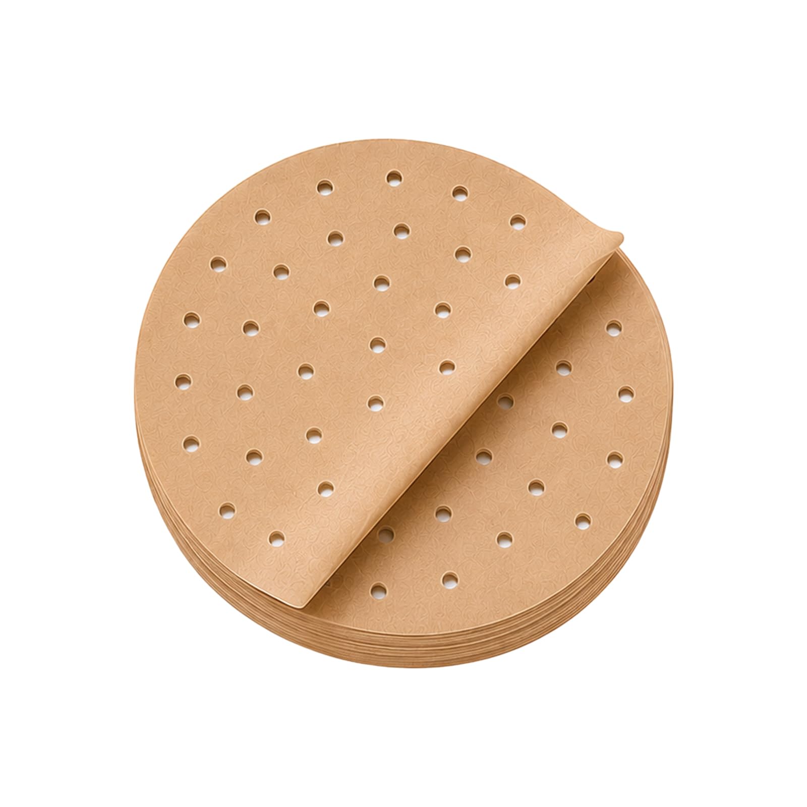 100 Piezas 25cm Papel para Freidora de Aire 3-5L, Redondo, Perforado Marrón | sin blanquear, antiadherente, resistente al agua y al aceite, sin bpa, desechable air fryer papel