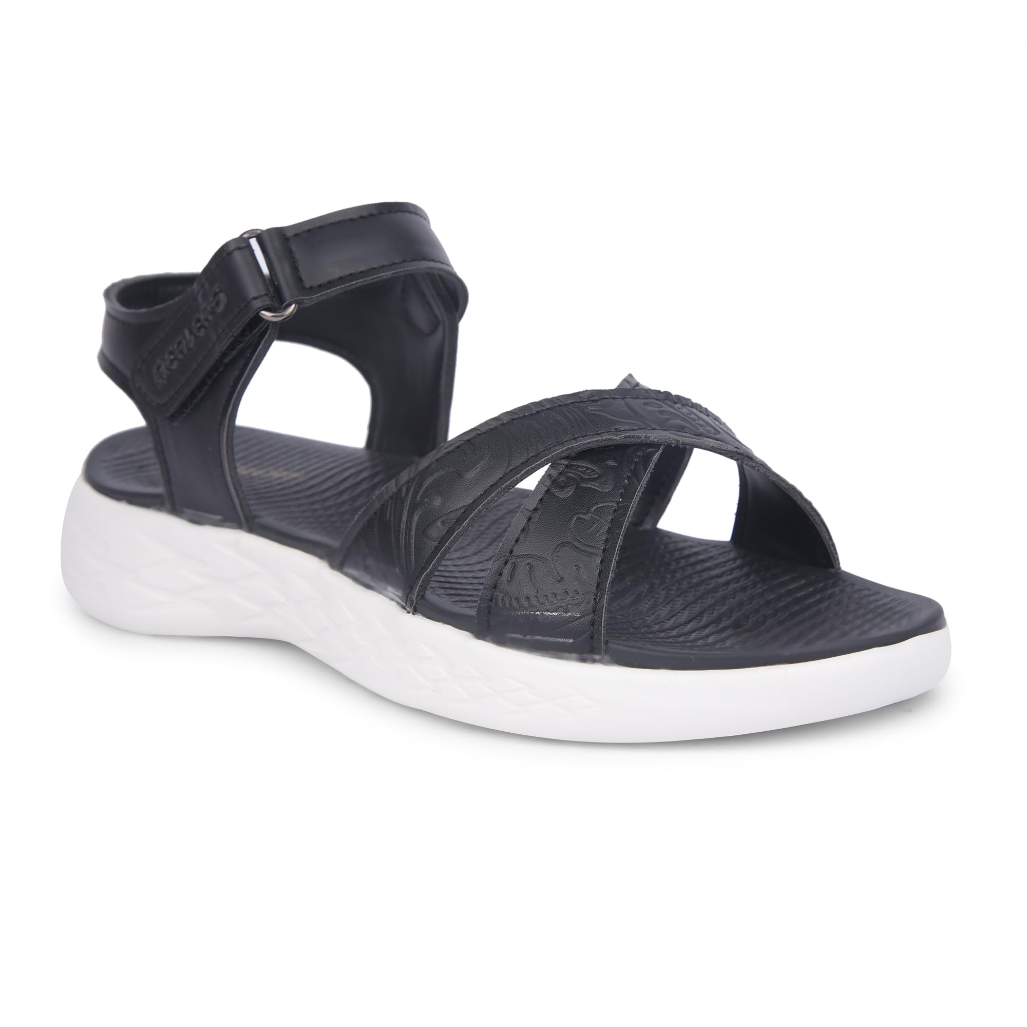 Liberty Healers FINCY-2E Casual Sandal For Women With PU Upper | Lightweight, Durable & Non-Slip | Stylish & All Purpose | Molded EVA Insole | Travel Friendly | Comfortable Footbed