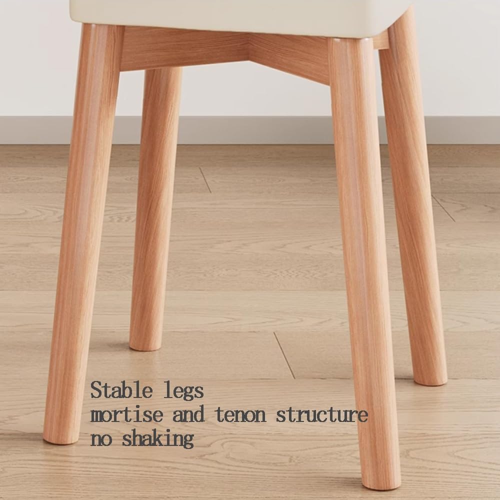 Taburete De Bar De Madera, Taburete Cuadrado Apilable, 45cm Silla De Mostrador, Taburete Acolchado Portátil para Comedor, Salón, Cocina(Walnut Dark Grey)